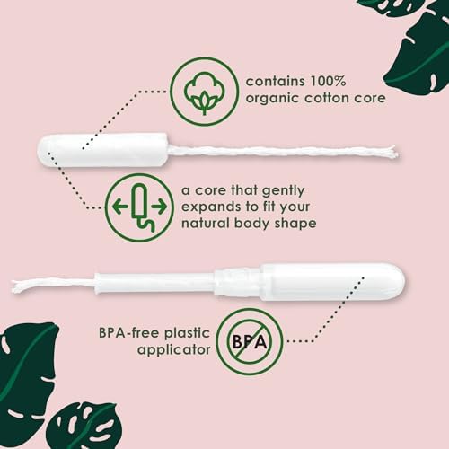 L. Cotton Tampons Regular/Super Absorbency Multipack, Free from Chlorine Bleaching, Pesticides, Fragrances, or Dyes, 42 Count x 2 Packs (84 Count Total)