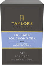 Taylors of Harrogate Lapsang Souchong, Black Tea, Pillow Tea Bags, 50 Count (Pack of 1), Smoky, Rich and Strong, Caffeinated, Enjoy Hot or Iced, 50 Teabags