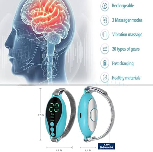 Sleep Aid Device Handheld Low Frequency Pulse of microcurrent Sleep Machine Insomnia Relief Anxiety Help Sleep (Blue, Standard)