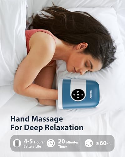 CINCOM Upgraded Hand Massager with Heat & Compression – Cordless & Rechargeable Hand Therapy Equipment for Arthritis and Carpal Tunnel Relief from Wrist to Fingers, Ideal Gift for Mother's Day