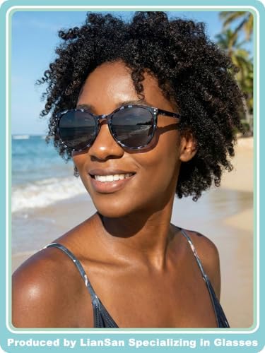 LianSan Reading Sunglasses for Women with UV400 Protection Lenses,Large Frame Reader Sunglasses Womens with Spring Hinge(Blue Tortoise S,1.5x)