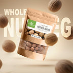 CEYLONFLAVORS FRESH AND PURE Organic Whole Nutmeg (3.5 oz), Premium Grade, Harvested & Packed from a USDA Certified Organic Farm in Sri Lanka (Stand up resealable Pouch)