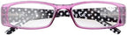 Eyekepper Spring Hinges Polka Dots Patterned Temples Rectangular Reading Glasses Readers Purple +1.25