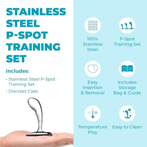 b-Vibe Stainless Steel Anal Beads Prostate Massager Anal Plug Toy, Sex Toys for Adults (3-Pc)
