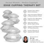 Lure Essentials Edge Silicone Cupping Set, Cupping Kit for Massage Therapy, Long Lasting Cups for Professional & Home Use, Body Sculpt Cup for Cellulite, Ultra Transparent Clear