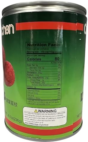 Cathay Kitchen Premium Lychee in Syrup - Peak Season Harvest | Perfect for Cocktails, Desserts, and Smoothies | 120oz Non-GMO & Gluten-Free (6)