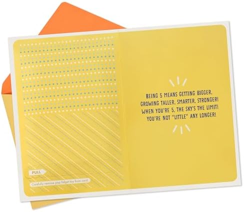Hallmark 5th Birthday Card for Kids with Detachable Pop It! Toy