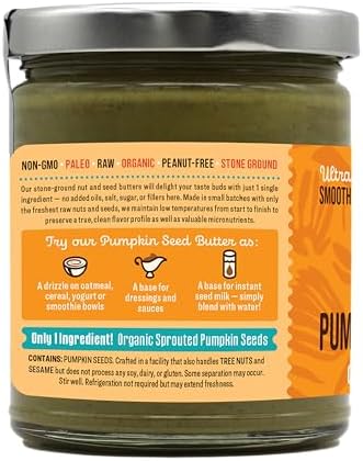 Dastony Organic Raw Sprouted Pumpkin Seed Butter, 8 oz | Only One Ingredient | Vegan, Paleo and Keto Friendly, Non GMO, Gluten-free - Pack of 3