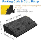 2Pack Curb Ramp Black Color, Portable Lightweight Heavy Duty Plastic Driveway Curb Ramps for Low Cars,Motorcycle Ramp,Curb Ramps (5.12" H 19.7" L Two Curb ramps Connected)