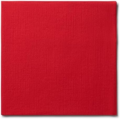 Red Colored Linen-Like Dinner Paper Napkins, Airlaid Texured Napkin For Special Occasions, 45 Pack