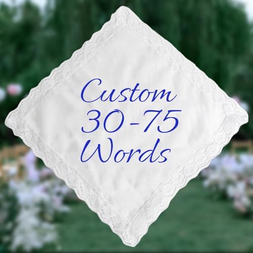 Custom Embroidered Handkerchief with Your Own Words,Unique Bridal Gift for Happy Tears,Personalized Wedding Hankie Gift