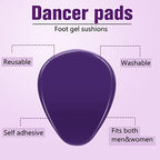 Mepase 8 Pieces Gel Ball of Foot Cushions Metatarsal Pads for Women and Men Gel Ball of Foot Soft Metatarsal Cushioning Pain Relief with 1 Wood Box Storage(Purple)