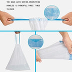 1.5 Gallon Trash Bags With Drawstring, 100 Pcs Trash Can Liners, Blue Strap Bathroom Garbage Bags Tighten Quickly Pack Garbage, Quick Cinch of the Drawstring