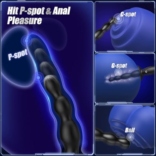 Anal Beads Prostate Massager - BEISAR Anal Vibrator Beginner-Friendly 10 Vibrating Butt Plug with APP Control, Flexible Soft Silicone Anal Toys Male Sex Toys for Men Women Couples Waterproof