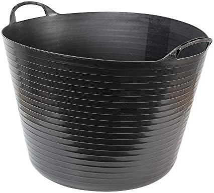Faithfull Flex Tub – Multi-Purpose & Durable Flexible Bucket for Garden, DIY, Building & Farming - 42L (9gl), Black