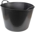Faithfull Flex Tub – Multi-Purpose & Durable Flexible Bucket for Garden, DIY, Building & Farming - 42L (9gl), Black