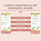 Organyc Hospital Postpartum Pads, 100% Certified Organic Cotton Inside and Out for Women, for First Days After Delivery, 3 Pack of 12 Count