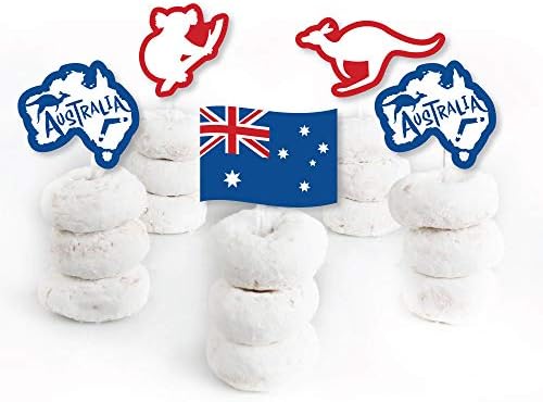 Big Dot of Happiness Australia Day - Dessert Cupcake Toppers - G’Day Mate Aussie Party Clear Treat Picks - Set of 24