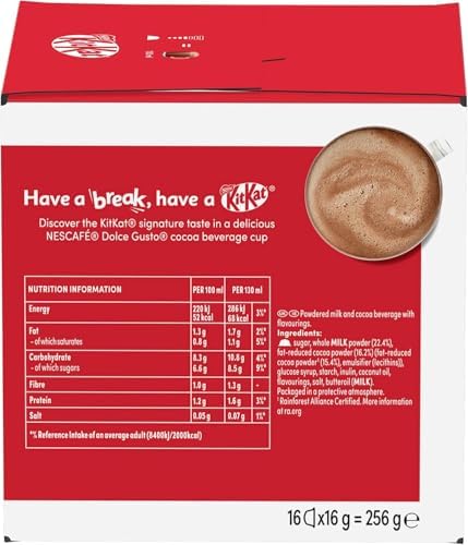 NESCAFÉ Dolce Gusto KitKat Hot Chocolate Coffee Pods x16 (Pack of 1)