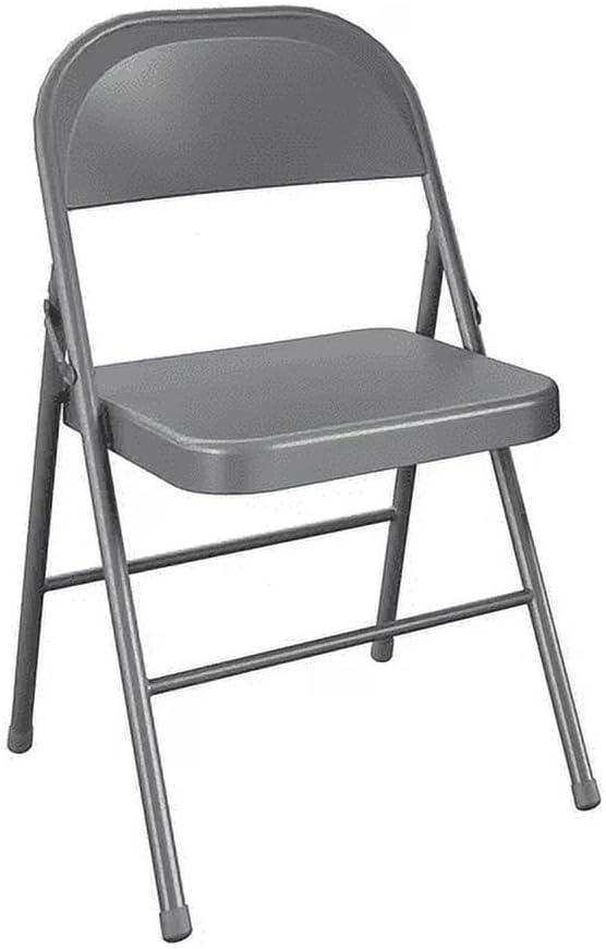 All-Steel Metal Folding Chair, Gray - Double Braced, Heavy-Duty, Portable & Stackable for Home, Office & Event Seating (Gray)
