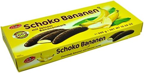 Schoko Bananen Marshmallow Gum With Banana Flavor And Chocolate Glacing 300g/10.58 Oz/24 Pieces