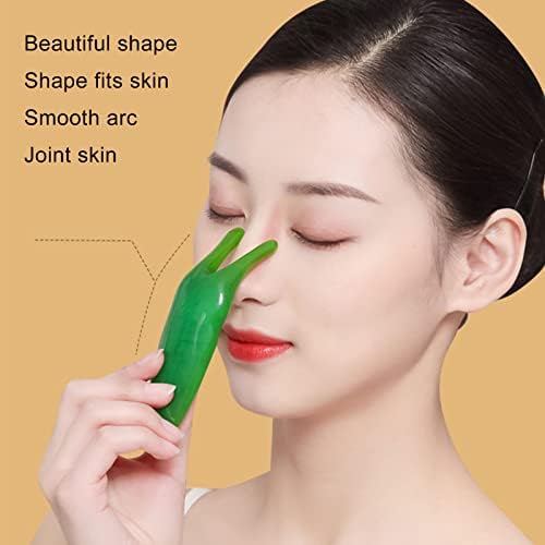 High Bridge Nose Scraper, Resin Nose Massager for Reducing The Sides of The Nose, Face Nose Gua Sha Ool for Shape Puffiness Reducing (Green)