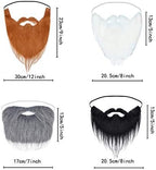WILLBOND 4 Pieces Fake Beards Long False Beards Funny Fake Mustache Whisker
