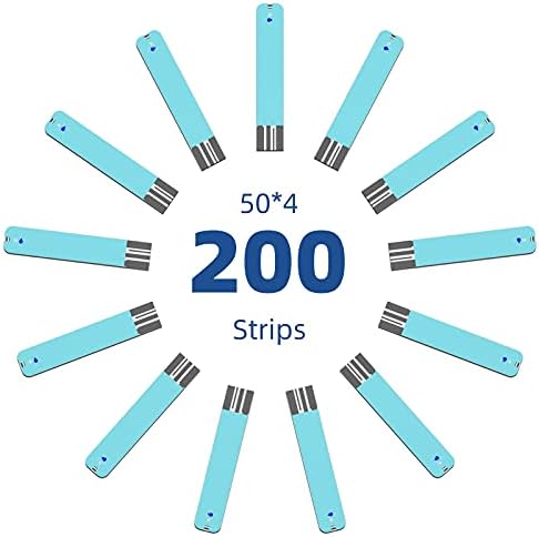 Metene TD-4116 Blood Glucose Test Strips, 200 Count Test Strips for Diabetes, Use with metene TD-4116 and metene S Blood Glucose Monitor Only(No Monitor)