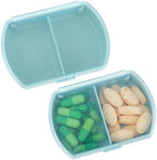 Sibba Pill Organizer 2 PCS Medicine Case Box Medication Holder Kit Daily Supplement Storage Container Portable for Pocket Pillbox Cases Bottle Compact Vitamin Dispenser 7 Day Holders Travel