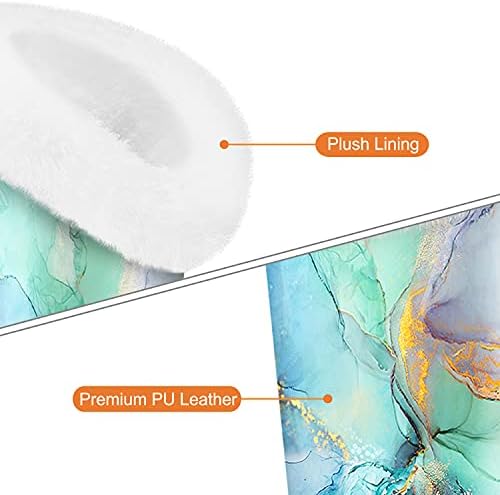 Fintie Plush Lined Double Eyeglasses Holder with Magnetic Base, Glasses Stand Case Organizer for Desk, Nightstand, Office, Emerald Marble