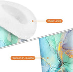 Fintie Plush Lined Double Eyeglasses Holder with Magnetic Base, Glasses Stand Case Organizer for Desk, Nightstand, Office, Emerald Marble