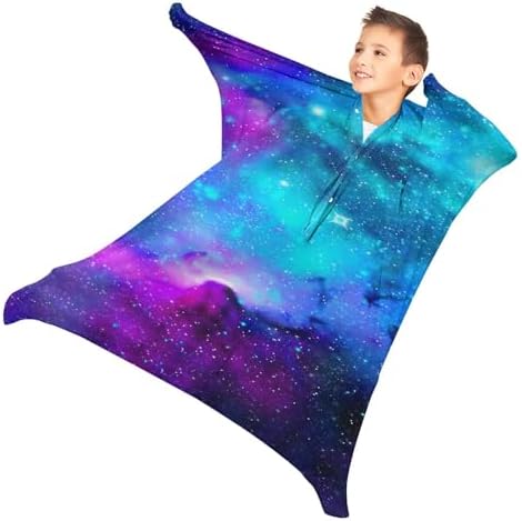 Blue Nebula Movement Sensory Body Sock - Stretchable Constellation Sensory Sack - Help Kids Relax and Focus - Stress Relief Anxiety Autism ADHD Tactile Items for Therapeutic Play (Medium)
