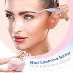 6Pcs Eyebrow Razor Mini Eyebrow Razor Trimmer Female Face Shaver Lip Hair Remover with Precision Cover Small Shaver for Women Makeup Face Care Tools(Clear, Clear Purple, Light Blue)