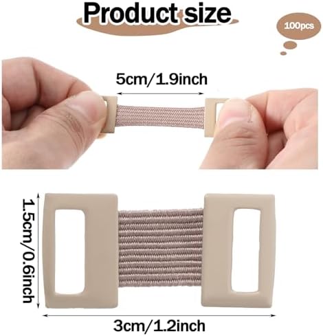 100 Pcs Stretchable Ace Bandage Clips, Elastic Bandage Clips, Reusable Bandage Wrap Clips, Stretch Metal Clasps for Fixing Various Bandages and Gauze (Skin Color)