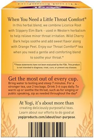 Yogi Tea Organic Throat Comfort Tea, 16 ct