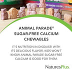 NaturesPlus Animal Parade Sugar-Free Children's Calcium, Vanilla Sundae Flavor - 90 Chewable Animal Shaped Tablets, Pack of 2 - Magnesium for Bone Health - Gluten Free - 90 Servings