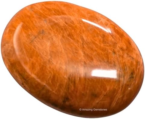 Amazing Gemstone Peach Moonstone Crystals and Healing Stones - Large Palm Stone Crystals Piedra - Crystal for Good Luck, Positive Energy, Meditation - Unique Stocking Stuffers and Gifts for Women, Men