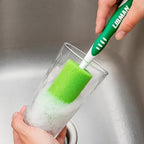 LIBMAN Sponge Bottle Brush - 3 Pk Glass & Dish Sponge with Handle - Bottle Cleaner for Cleaning Glasses, Cups, Dishes, pots