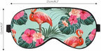 Flamingo Sleep Eye Mask Beautiful Floral Summer Tropical Palm Leaves Hibiscus Men Women Sleep Mask with Adjustable Strap Eye Cover Eye Shade for Travel, Nap,Meditation