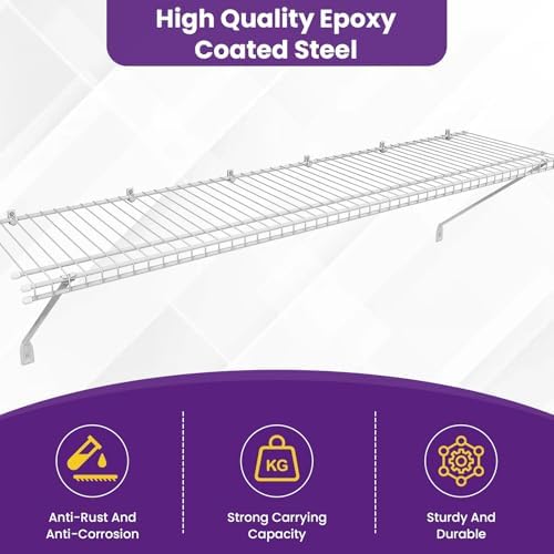 20Pcs 12 Inch Wire Shelf Brackets Kit, Includes Shelf Support and End Brackets Wire Shelf Clips with Anchors and Screws for Wardrobe Closet Wall Shelving Installation (4 Set)