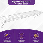 20Pcs 12 Inch Wire Shelf Brackets Kit, Includes Shelf Support and End Brackets Wire Shelf Clips with Anchors and Screws for Wardrobe Closet Wall Shelving Installation (4 Set)