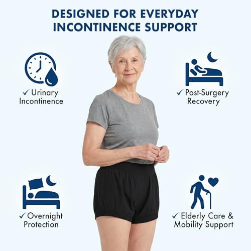 AQX Cloth Diaper Covers for Adult, Reusable Waterproof Underwear for Incontinence, Leakproof High Waist Plastic Pants 4Pcs (Black&White, S)