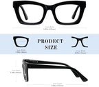 Oprah Reading Glasses for Women-3Pack Blue Light Blocking Fashion Readers with Spring Hinge Computer Square Eyeglasses