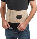 Movibrace Ostomy Belt for Colostomy & Ileostomy – Adjustable Abdominal Hernia Support with Cushioned Stoma Opening, Post Surgery Recovery Belt for Men & Women - XX-Large Beige