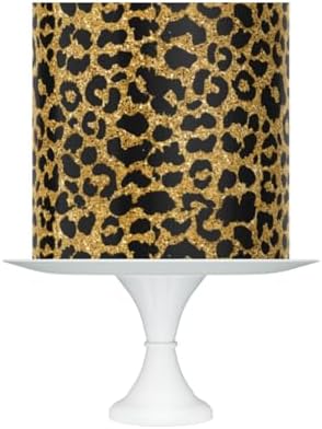 Black and Gold Leopard Print Cake Topper, 8x10 inch Edible Icing Sheet