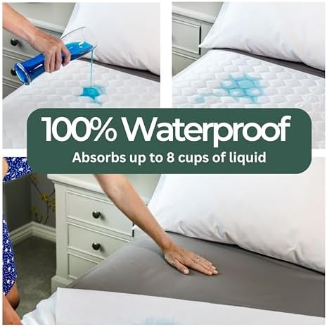 Hygge Sheets®️ Organic Washable Incontinence Bed Pads with Tucks - 100% Waterproof Reusable Mattress Protector Underpads - Rayon derived from Bamboo - Queen