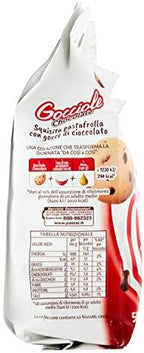 Pavesi: "Gocciole Chocolate" Biscuits with Chocolate drops , no palm oil - 17,6 Oz /500g , (Pack of 4)