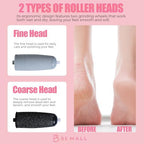 BS-MALL Electric Foot File - Powerful 2-in-1 Pedicure Tool for Dead Skin Removal, Stay Refreshed with Dual Grinding Wheels & USB Data Line