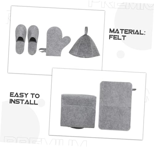 Sauna Felt Set Complete Kit Slippers Bag Cushion Gloves Hat for Men Women
