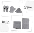 Sauna Felt Set Complete Kit Slippers Bag Cushion Gloves Hat for Men Women